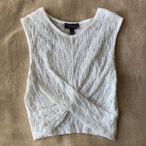 Topshop / White Twist Crop Top
